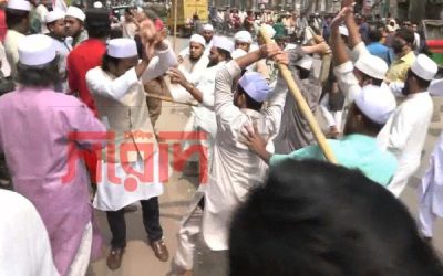 কওমি ছাত্রদের ধাওয়ায় সুন্নি আন্দোলনের মানববন্ধন পন্ড (ভিডিও)