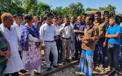 ট্রেন দুর্ঘটনা ঘটনাস্থল পরিদর্শন করেছে জেলা প্রশাসনের তদন্ত দল