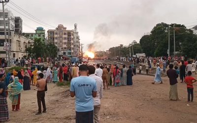 ব্রাহ্মণবাড়িয়ায় গ্যাস সিলিন্ডারবোঝাই ট্রাকে আগুন, বিস্ফোরণ