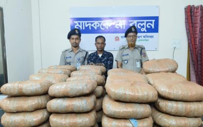 ১১৯ কেজি গাজা উদ্ধার করেছে ব্রাহ্মণবাড়িয়া মাদকদ্রব্য নিয়ন্ত্রন অধিদপ্তর