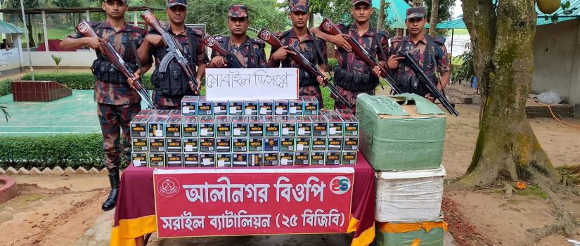 বিজয়নগরে দেড় কোটি টাকার ভারতীয় মোবাইল ফোনের ডিসপ্লে উদ্ধার