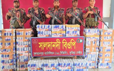 ব্রাহ্মণবাড়িয়া ও কুমিল্লা সীমান্ত থেকে প্রায় অর্ধকোটি টাকার চোরাই পণ্য উদ্ধার
