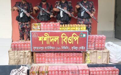 ব্রাহ্মণবাড়িয়া ও কুমিল্লা সীমান্তে মোবাইলফোন ডিসপ্লে-মোটরসাইকেলসহ বিভিন্ন চোরাই পণ্য উদ্ধার