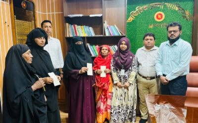 সড়ক দুর্ঘটনায় ক্ষতিগ্রস্ত চার পরিবারকে আর্থিক অনুদান দিল বিআরটিএ ট্রাস্টি বোর্ড