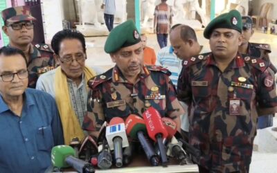 দুর্গাপূজার নিরাপত্তা নিশ্চিতে বিজিবির রিজিয়ন কমান্ডারের মণ্ডপ পরিদর্শন