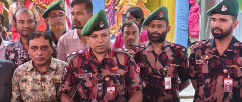 সীমান্তবর্তী পূজামণ্ডপে বিজিবির বাড়তি নিরাপত্তা, তৎপর থাকবে প্রতিমা বিসর্জনেও