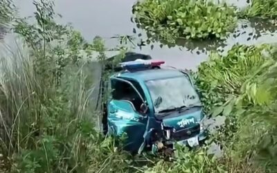 বিজয়নগরে পুলিশের পিকআপ ভ্যান খাদে পড়ে পুলিশ ও আসামিসহ আহত ৫